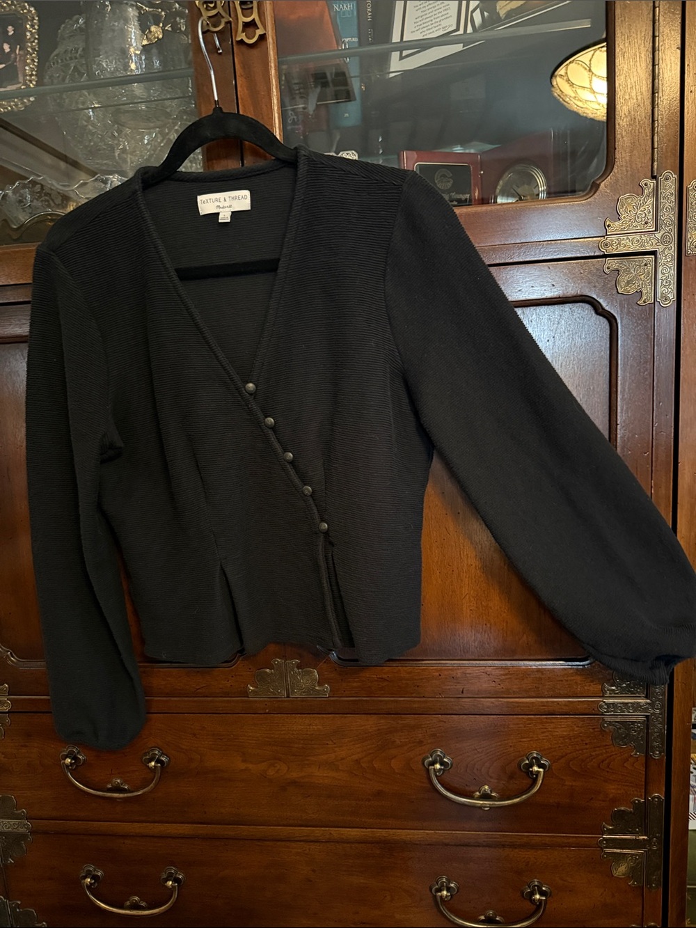 Madewell Black Wrap Blazer with Button Detail